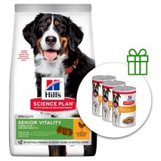 Hill's Science Plan Mature Senior Vitality Large Breed Chicken 14 kg + 3 pločevinke BREZPLAČNO