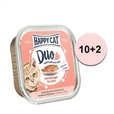 Happy Cat DUO MENU - perutnina in losos 100g 10+2 BREZPLAČNO