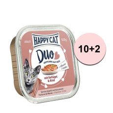 Happy Cat DUO MENU - perutnina in govedina 100g 10+2 BREZPLAČNO