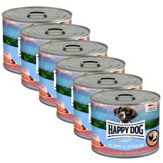 Happy Dog Sensible Puppy & Junior 6 x 200 g / piščanec in losos