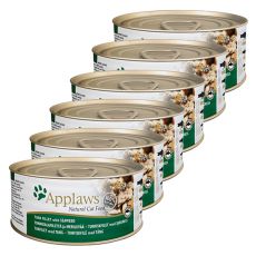 Applaws Cat - konzerva mačje hrane s tuninim filejem in algami, 6 x 70 g
