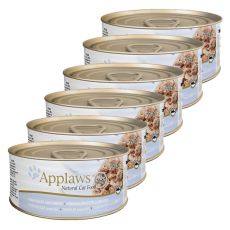 Applaws Cat - konzerva mačje hrane s tuninim filejem in sirom, 6 x 70 g