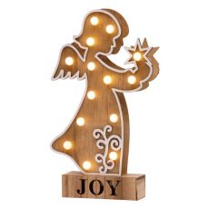 Okraski MagicHome Christmas Woodeco, Angel, 14 LED, 19x33 cm