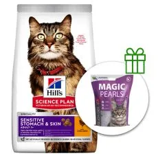 Hill's Science Plan Feline Adult Sensitive Stomach & Skin Chicken 7kg + stelja BREZPLAČNO