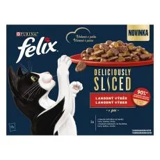 FELIX Deliciously sliced Multipack govedina/pi&scaron;čanec/raca/puran 12x80g