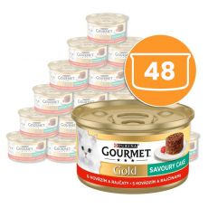 Pločevinka Gourmet GOLD - slani kolač z govedino in paradižniki 48 x 85g