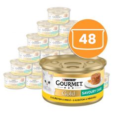 Pločevinka Gourmet GOLD - slani kolač s piščancem in korenčkom 48 x 85g