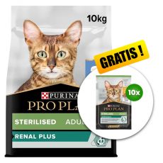 PURINA PRO PLAN CAT STERILISED RENAL PLUS Rabbit 10 kg + 10 x vrečka Sterilised BREZPLAČNO