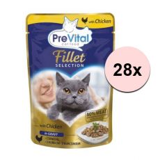 PreVital Fillet Selection vrečka piščanec v omaki 28 x 85 g