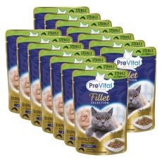 PreVital Fillet Selection Sterile vrečke losos v omaki 14 x 85 g