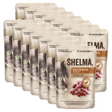 Shelma Cat vrečka raca-brusnica v omaki 14 x 85 g