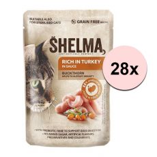 Shelma Cat vrečka puran-rakitovec v omaki 28 x 85 g