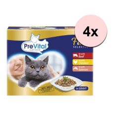 PreVital File Selection vrečke govedina/piščanec/losos v omaki 48 x 85 g