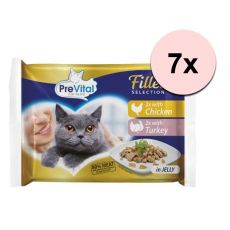 PreVital File Selection vrečke piščanec/puran v želeju 28 x 85 g