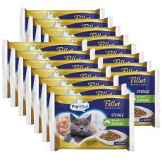 PreVital Fillet Selection Sterile vrečke losos v omaki 60 x 85 g