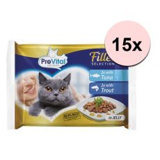 PreVital Fillet Selection vrečke tuna/postrv v želeju 60 x 85 g