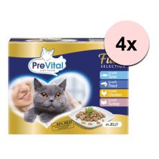 PreVital Fillet Selection vrečke tuna/postrv/piščanec/puran v želeju 48 x 85 g