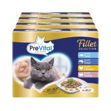 PreVital Fillet Selection vrečke tuna/postrv/piščanec/puran v želeju 48 x 85 g