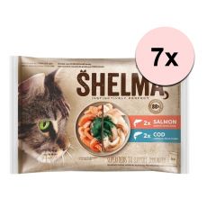 Shelma Cat vrečke losos/trska v omaki 28 x 85 g