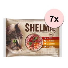 Shelma Cat vrečke 4 vrste mesa v omaki 28 x 85 g