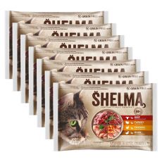 Shelma Cat vrečke 4 vrste mesa v omaki 28 x 85 g