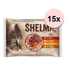 Shelma Cat vrečke 4 vrste mesa v omaki 60 x 85 g
