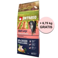 ONTARIO Adult Large - chicken & potatoes 12 kg + 6,75 kg BREZPLAČNO