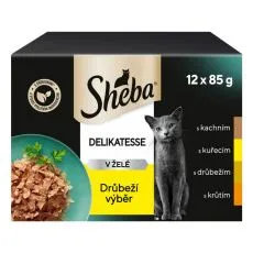 Sheba Delikatesse izbor vrečk s perutnino v želeju 12 x 85 g
