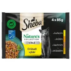 Sheba Natures Collection perutninski izbor vrečk s hrano v želeju 4 x 85 g