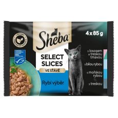 Sheba Select Slices vrečke ribji izbor v soku 4 x 85 g