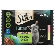 Sheba Kitten mešani izbor vrečk hrane v soku 4 x 85 g