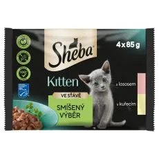 Sheba Kitten me&scaron;ani izbor vrečk hrane v soku 4 x 85 g