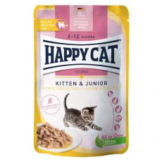 Happy Cat Vrečka Kitten & Junior Land Geflügel 85 g