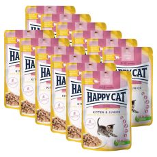 Happy Cat Vrečka Kitten & Junior Land Geflügel 12 x 85 g