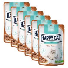 Vrečka Happy Cat Care Haut & Fell / Koža & dlaka 6 x 85 g