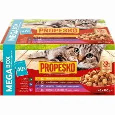 Propesko Cat Adult vrečke govedina/pi&scaron;čanec/divjačina/jagnjetina v omaki 40 x 100 g