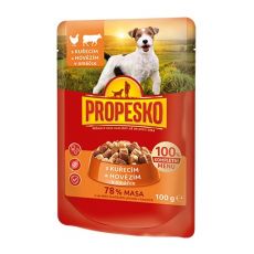 Propesko Dog Vrečka piščanec-govedina v omaki 100 g