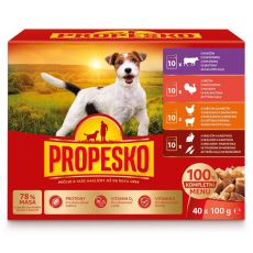 Propesko Dog govedina/puran/piščanec-jagnjetina/kunec-korenje v omaki 40 x 100 g