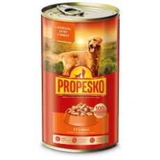 Propesko Dog Konzerva s piščancem, pečenimi jetri in korenjem v omaki 1240 g