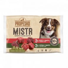 Propesko MISTR Dog Vrečka z govedino/divjačino v omaki 4 x 85 g
