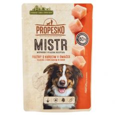 Propesko MISTR Dog vrečka za pse piščanec v omaki 85 g