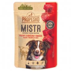 Propesko MISTR Dog Vrečka z govedino v omaki 85 g