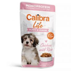 Calibra Dog Life Puppy & Junior Chicken with Rice, vrečka 150 g