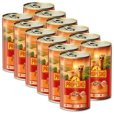 Propesko Dog Konzerva z govedino in piščancem v omaki 12 x 1240 g