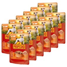 Propesko Dog Vrečka piščanec-govedina v omaki 12 x 100 g