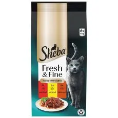 Sheba Fresh & Fine vrečke za mačke, pi&scaron;čanec in govedina 6 x 50 g
