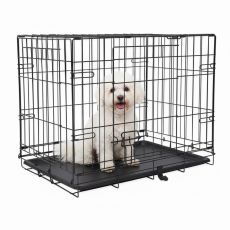 Zložljiva kletka za pse, 2 vrati, S - 61 x 43 x 49 cm