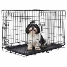 Zložljiva kletka za pse, 2 vrati, M - 75 x 46 x 53 cm