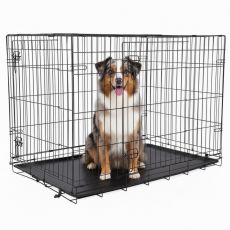 Zložljiva kletka za pse, 2 vrati, XL - 106 x 69 x 77 cm