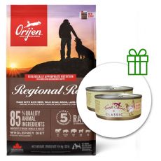 Orijen Regional Red Dog 11,4 kg + 2 konzervi Terra Canis BREZPLAČNO
